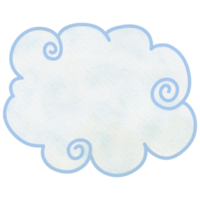 Japanese and Chinese cloud watercolor illustration png