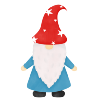 Red star gnomes hat watercolor illustration png