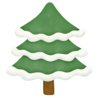 green christmas tree watercolor illustration png