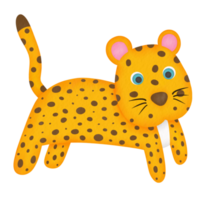 leopardo dibujos animados acuarela ilustración png