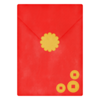 chinês vermelho envelope aguarela ilustração png