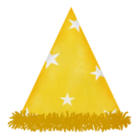 Golden yellow with white star party hat png