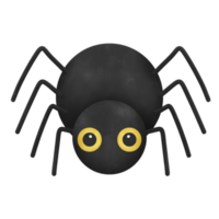black spider with big eye watercolor illustration png