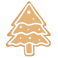 Christmas tree gingerbread with icing illustration png