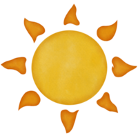 Sol vattenfärg illustration png