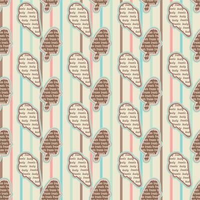 Ice cream seamless pattern. Retro style 70s.