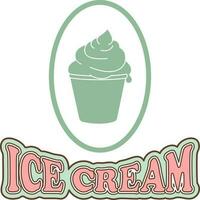Ice cream emblem, design element for poster, flyer, packaging vector
