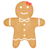 Gingerbread girl watercolor illustration png