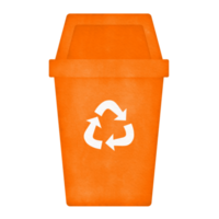 Orange recyceln Behälter Aquarell Illustration png