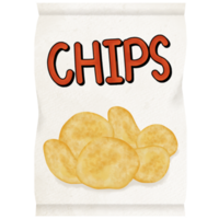 krokant chips waterverf illustratie png