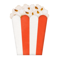 popcorn with paper cup watercolor illustration png