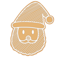 Santa face gingerbread watercolor illustration png