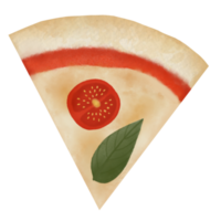 Tortilla Pizza slice watercolor illustration png