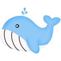 grande blu balena acquerello illustrazione png