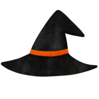 Black wizard hat watercolor illustration png