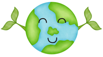 Earth with plant hand png