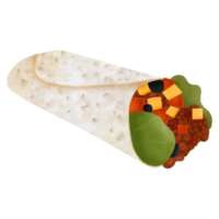 burrito vattenfärg illustration png