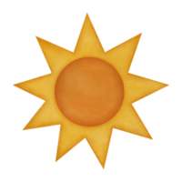 zon waterverf illustratie png