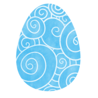 Blue Easter Egg with White Curve Line png