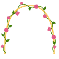 wedding arch with a rose vine watercolor illustration png