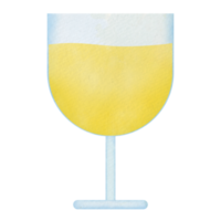 giallo vino nel un' vino bicchiere acquerello illustrazione png
