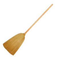 magical wooden flying broomstick illustration png