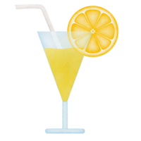 citronsaft dryck vattenfärg illustration png