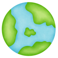 Earth watercolor illustration png