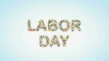 Labor Day floral text background animation video