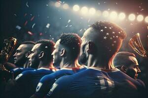 Francia fútbol equipo victorioso mundo taza ilustración foto