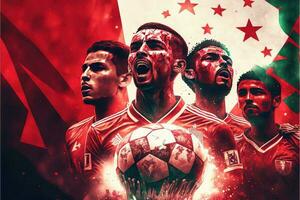 morocco soccer team winning world cup illustration photo