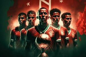 morocco soccer team winning world cup illustration photo