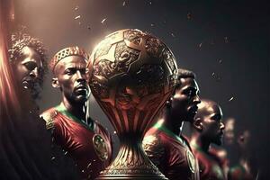 Marruecos fútbol equipo victorioso mundo taza ilustración foto