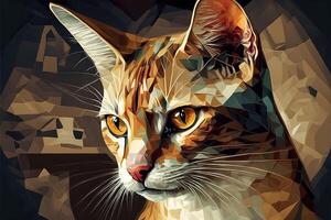 Cat picasso style illustration photo