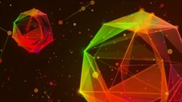 orange and yellow color wiggling plexus background video