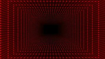 red color dots and lines 3d rectangular mesh seamless looping tunnel background video