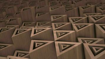 brown color 3d geometrical triangular block moving up and down background video