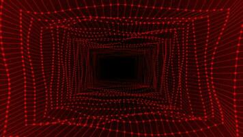red color dots and lines 3d rectangular mesh wiggling effect background video