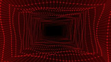 red color dots and lines 3d rectangular mesh wiggling effect background video