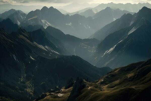 Beautiful mountain landscape in the morning. Caucasus mountains, Georgia.