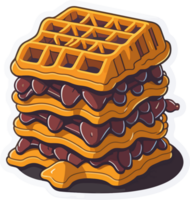 Melted Waffle with Chocolate Cream Cartoon with png