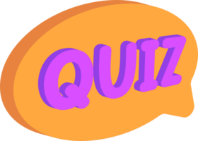 isométrique quiz avec bavarder bulle png