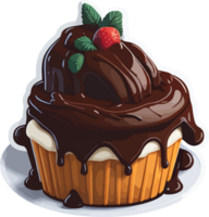 köstlich Schokolade Pudding Karikatur mit ai generativ png
