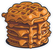 Melted Waffle Cartoon Sticker with png