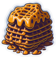 Melted Waffle Cartoon with png