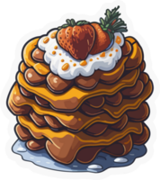 Waffle with Cream Cartoon Sticker with png