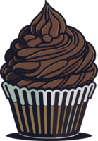 Chocolate bolo copo creme desenho animado com ai generativo png
