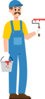 Painter Man Worker Cartoon style illustration. png