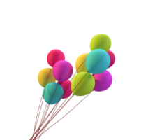 ballong flyga färgrik gul orange rosa röd grön blå regnbåge symbol tecken sommar säsong tid resa Turné turism resa äventyr semester födelsedag festival flyta fest dekoration frihet.3d framställa png