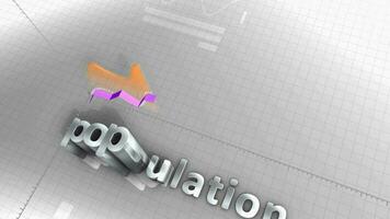 Population wachsend Diagramm, Statistik, Daten und Leistung. video